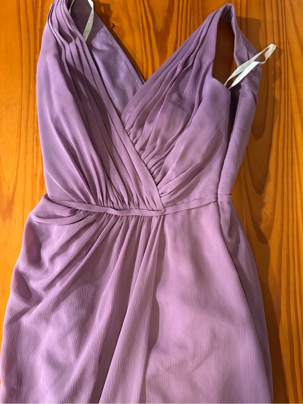David's Bridal One-Shoulder Lavender Chiffon Dress